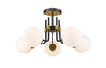 Z-Lite 477-5SF-MB-OBR Parsons Five Light Semi Flush Mount, Matte Black / Olde Brass Main Image.jpg