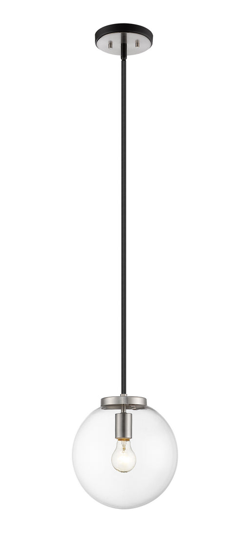 Z-Lite 477P10-MB-BN Parsons One Light Pendant, Matte Black / Brushed Nickel Main Image.jpg