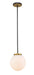 Z-Lite 477P10-MB-OBR Parsons One Light Pendant, Matte Black / Olde Brass Main Image.jpg