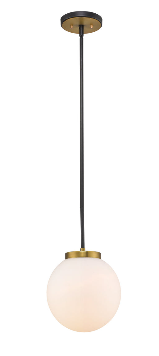 Z-Lite 477P10-MB-OBR Parsons One Light Pendant, Matte Black / Olde Brass Main Image.jpg