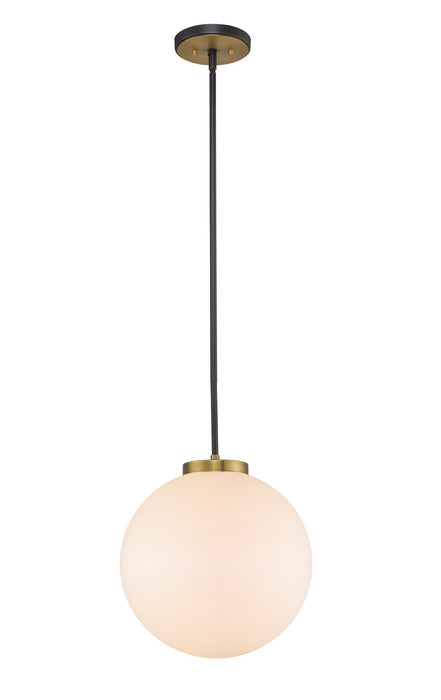 Z-Lite 477P14-MB-OBR Parsons One Light Pendant, Matte Black / Olde Brass Main Image.jpg