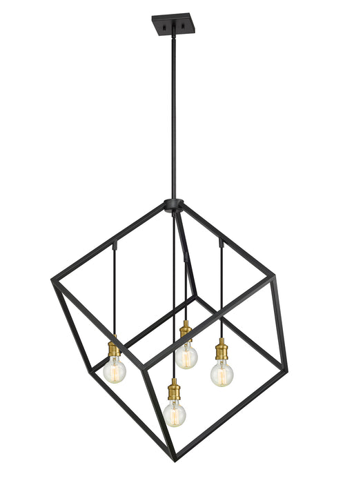 Z-Lite 478P34-BRZ-OBR Vertical Four Light Pendant, Bronze / Olde Brass Main Image.jpg