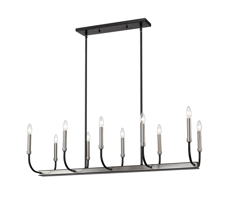 Z-Lite 479-10L-MB-BN Haylie Ten Light Chandelier, Matte Black / Brushed Nickel Main Image.jpg