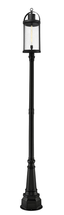 Z-Lite 569PHXL-564P-BK Roundhouse One Light Outdoor Post Mount, Black Main Image.jpg