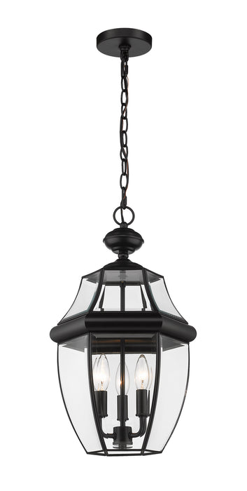 Z-Lite 580CHB-BK Westover Three Light Outdoor Chain Mount Ceiling Fixture, Black Main Image.jpg