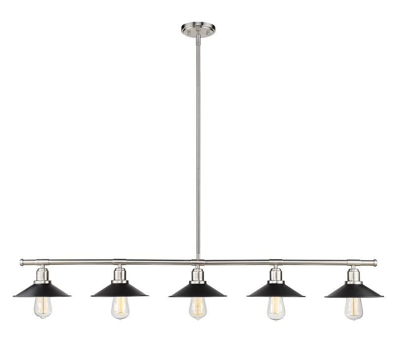 Z-Lite 613-5L-BN+MB Casa Five Light Island Pendant, Brushed Nickel Main Image.jpg