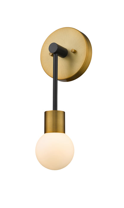 Z-Lite 621-1S-MB-FB Neutra One Light Wall Sconce, Matte Black / Foundry Brass Main Image.jpg