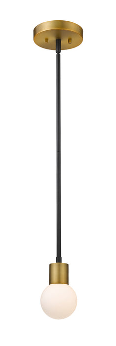 Z-Lite 621MP-MB-FB Neutra One Light Mini Pendant, Matte Black / Foundry Brass Main Image.jpg