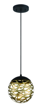 George Kovacs P932-688-L Golden Eclipse LED Mini Pendant, Coal And Honey Gold Main Image.jpg