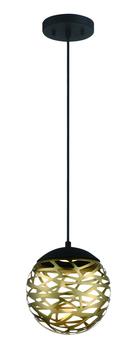 George Kovacs P932-688-L Golden Eclipse LED Mini Pendant, Coal And Honey Gold Main Image.jpg