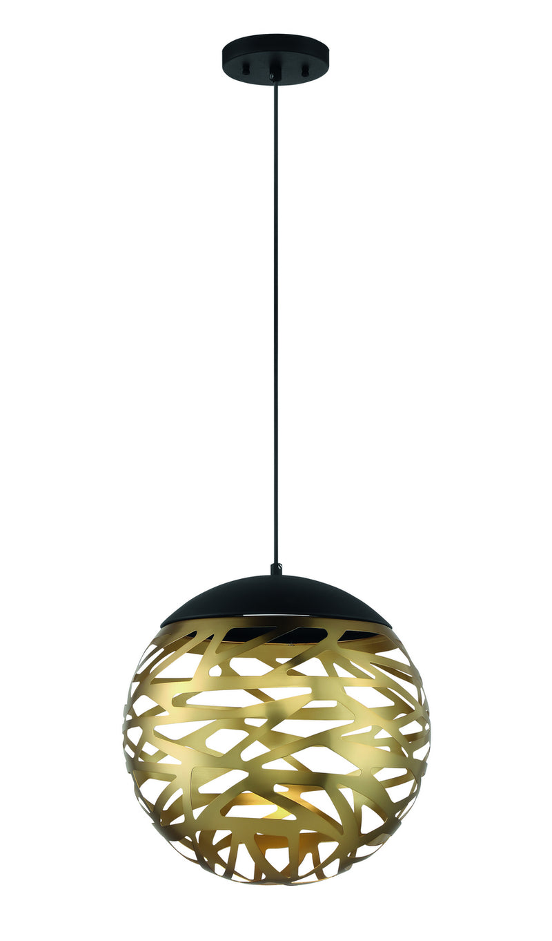 George Kovacs P934-688-L Golden Eclipse LED Pendant, Coal And Honey Gold Main Image.jpg