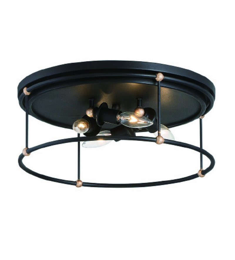 Minka-Lavery 1040-677 Westchester County Four Light Flush Mount, Sand Coal With Skyline Gold Leaf Main Image.jpg