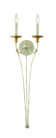 Minka-Lavery 1042-701 Westchester County Two Light Wall Sconce, Farm House White W/ Gilded Gold Leaf Main Image.jpg