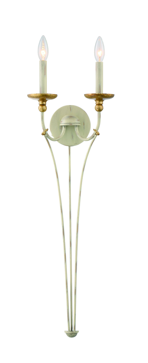 Minka-Lavery 1042-701 Westchester County Two Light Wall Sconce, Farm House White W/ Gilded Gold Leaf Main Image.jpg