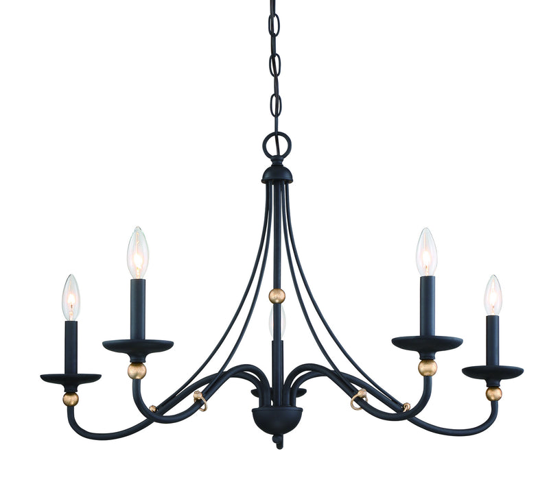 Minka-Lavery 1044-677 Westchester County Five Light Chandelier, Sand Coal With Skyline Gold Leaf Main Image.jpg