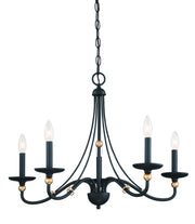 Minka-Lavery 1045-677 Westchester County Five Light Chandelier, Sand Coal With Skyline Gold Leaf Main Image.jpg