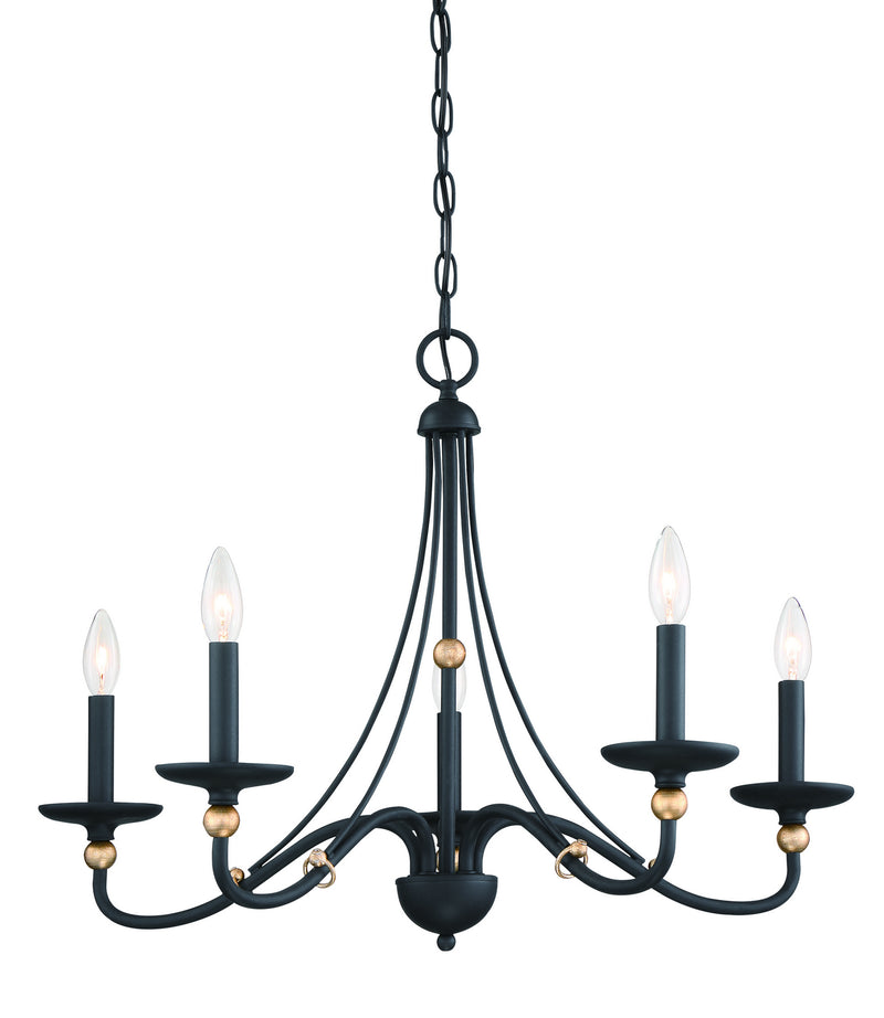 Minka-Lavery 1045-677 Westchester County Five Light Chandelier, Sand Coal With Skyline Gold Leaf Main Image.jpg