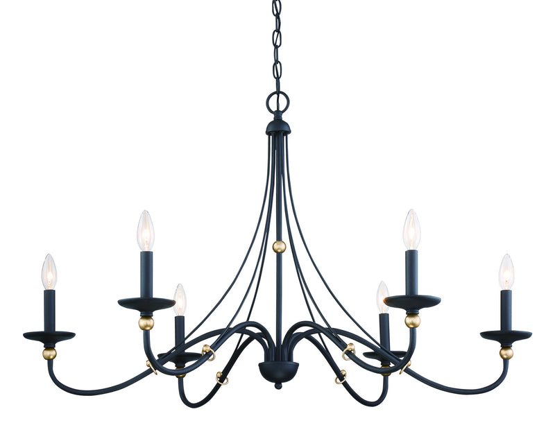 Minka-Lavery 1046-677 Westchester County Six Light Chandelier, Sand Coal With Skyline Gold Leaf Main Image.jpg