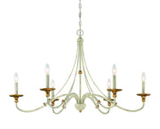 Minka-Lavery 1046-701 Westchester County Six Light Chandelier, Farm House White W/ Gilded Gold Leaf Main Image.jpg