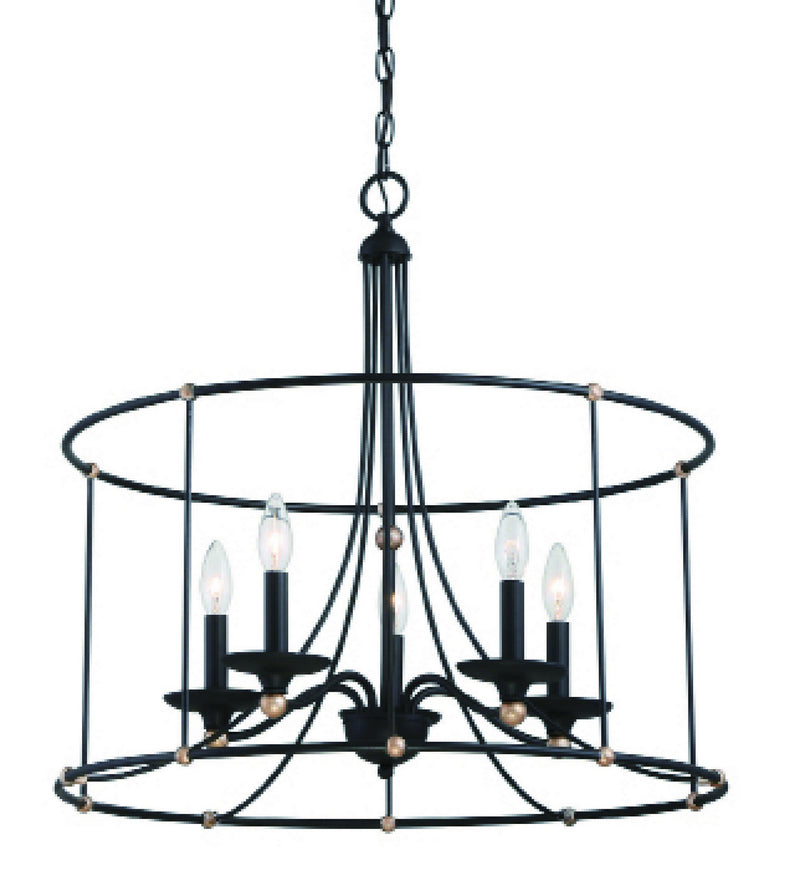 Minka-Lavery 1047-677 Westchester County Five Light Chandelier, Sand Coal With Skyline Gold Leaf Main Image.jpg