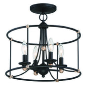 Minka-Lavery 1049-677 Westchester County Four Light Semi Flush Mount, Sand Coal With Skyline Gold Leaf Main Image.jpg