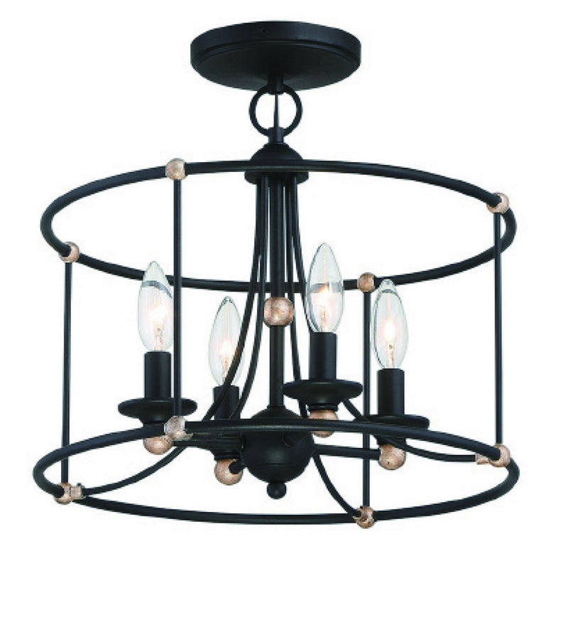 Minka-Lavery 1049-677 Westchester County Four Light Semi Flush Mount, Sand Coal With Skyline Gold Leaf Main Image.jpg