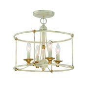 Minka-Lavery 1049-701 Westchester County Four Light Semi Flush Mount, Farm House White W/ Gilded Gold Leaf Main Image.jpg