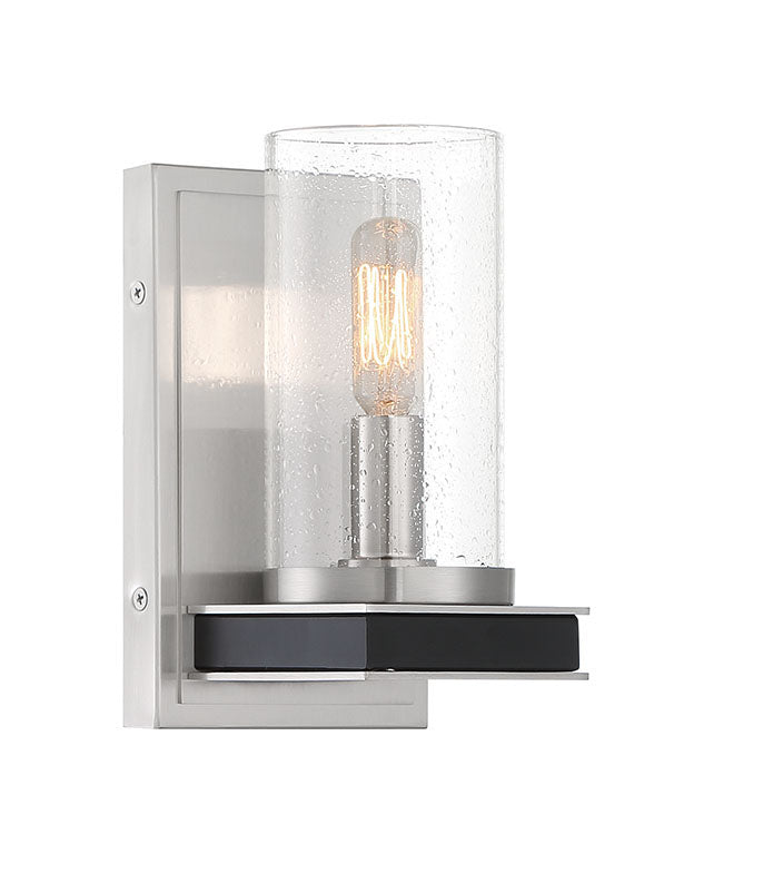 Minka-Lavery 1051-691 Cole'S Crossing One Light Wall Sconce, Coal With Brushed Nickel Main Image.jpg