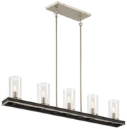 Minka-Lavery 1055-691 Cole'S Crossing Five Light Island Pendant, Coal With Brushed Nickel Main Image.jpg