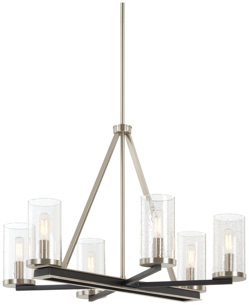 Minka-Lavery 1056-691 Cole'S Crossing Six Light Chandelier, Coal With Brushed Nickel Main Image.jpg