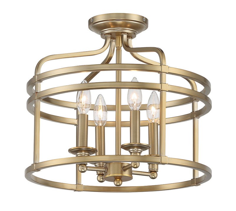 Minka-Lavery 1094-740 Covent Park Four Light Semi Flush Mount, Brushed Honey Gold Main Image.jpg