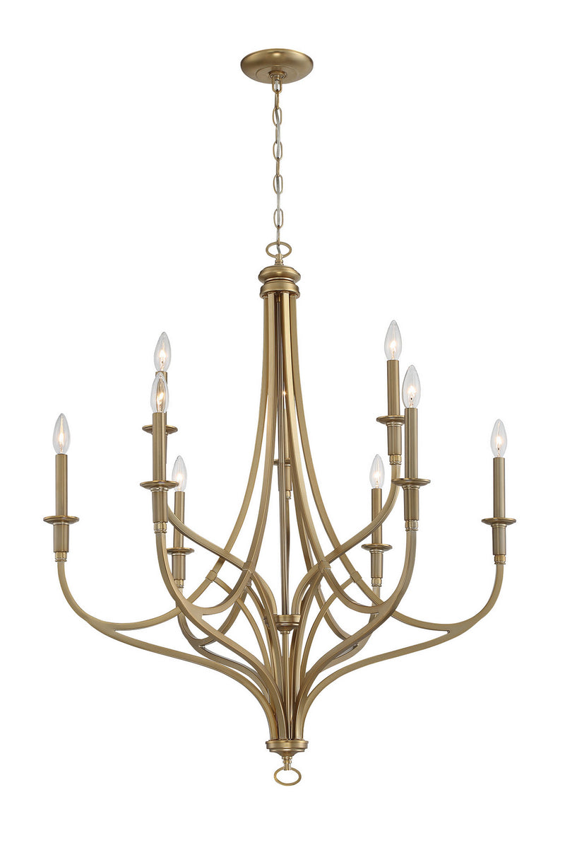 Minka-Lavery 1099-740 Covent Park Nine Light Chandelier, Brushed Honey Gold Main Image.jpg