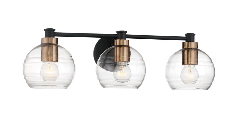 Minka-Lavery 4913-653 Keyport Three Light Bath, Sand Coal W/Natural Brushed Brass Main Image.jpg