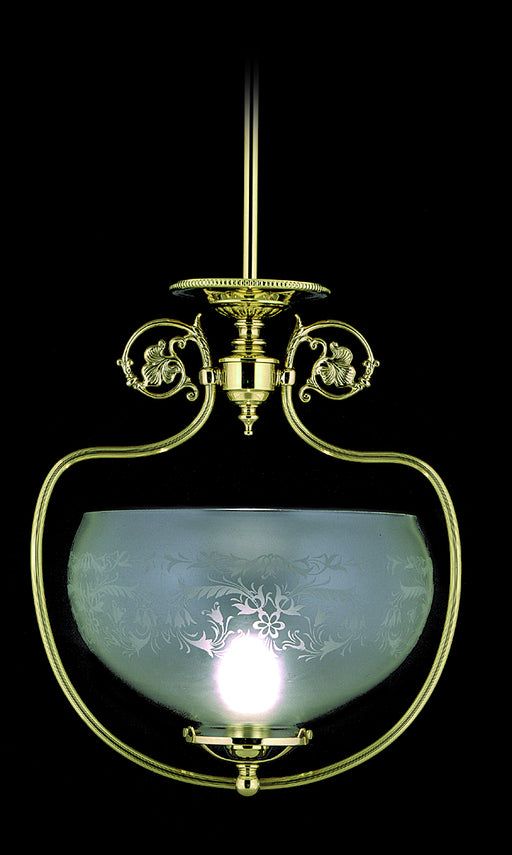 Framburg 7801 PB Chancery One Light Pendant, Polished Brass Main Image.jpg