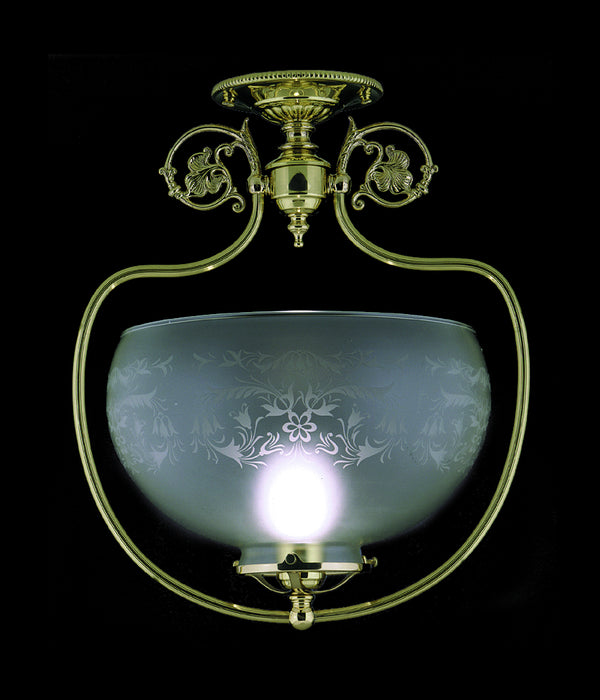 Framburg 7811 PB Chancery One Light Flush / Semi-Flush Mount, Polished Brass Main Image.jpg