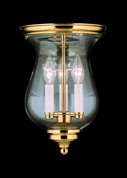 Framburg 7572 PB Jamestown Three Light Flush / Semi-Flush Mount, Polished Brass Main Image.jpg