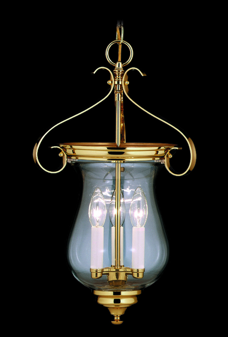 Framburg 7573 PB Jamestown Three Light Foyer Chandelier, Polished Brass Main Image.jpg