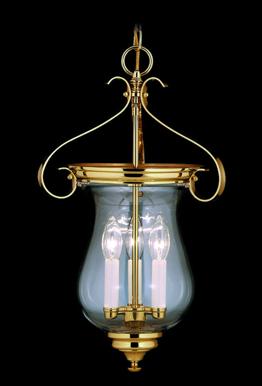 Framburg 7573 PB Jamestown Three Light Foyer Chandelier, Polished Brass Main Image.jpg