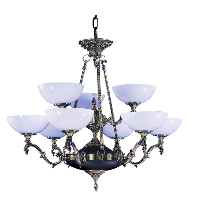 Framburg 8409 FB Napoleonic Nine Light Chandelier, French Brass Main Image.jpg