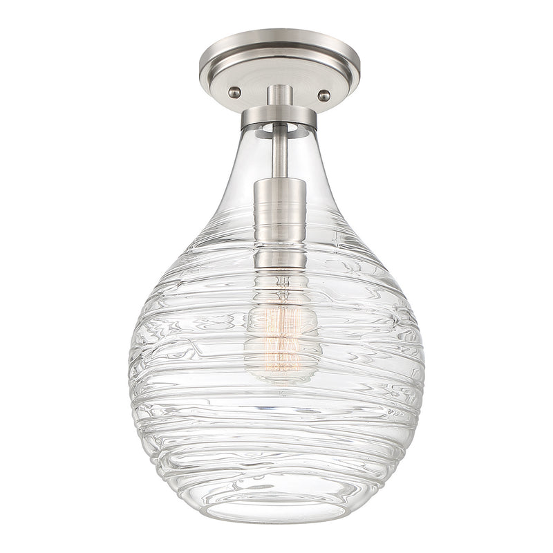 Quoizel QSF4019BN Genie One Light Semi-Flush Mount, Brushed Nickel Main Image.jpg
