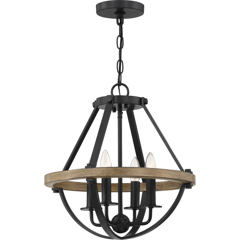 Quoizel BRL2816EK Bartlett Four Light Pendant, Earth Black Main Image.jpg