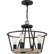 Quoizel BRT2817GK Brockton Four Light Pendant, Grey Ash Main Image.jpg