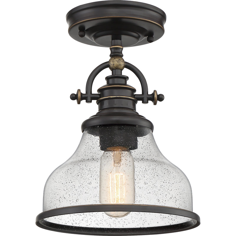 Quoizel GRTS1708PN Grant One Light Semi-Flush Mount, Palladian Bronze Main Image.jpg