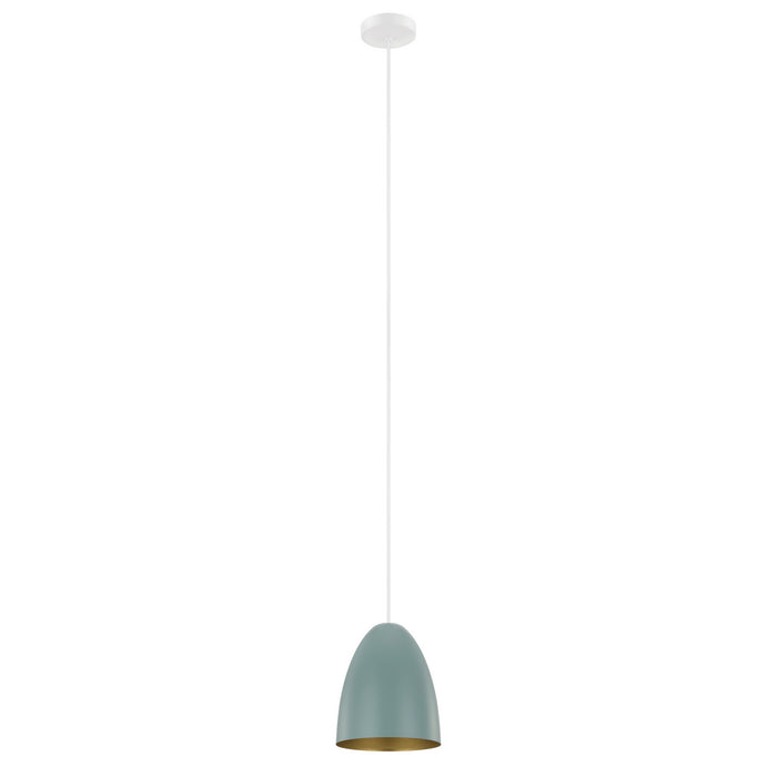 Eglo USA 204083A Sarabia-P One Light Pendant Pastel Dark Green, Gold Main Image.jpg