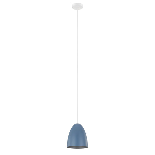 Eglo USA 204084A Sarabia-P One Light Pendant Pastel Dark Blue, Silver Main Image.jpg