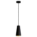 Eglo USA 204365A Pratella 1 One Light Pendant Structured Black exterior & gold leaf interior Main Image.jpg