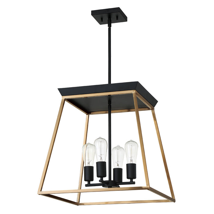 Eglo USA 204595A Paulino Four Light Pendant Brushed Gold and Matte Black Main Image.jpg
