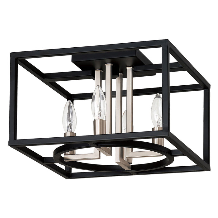 Eglo USA 204605A Mundazo Four Light Ceiling Mount Black and Brushed nickel Main Image.jpg