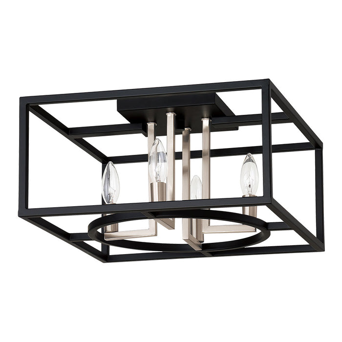 Eglo USA 204607A Mundazo Four Light Ceiling Mount Black and Brushed nickel Main Image.jpg