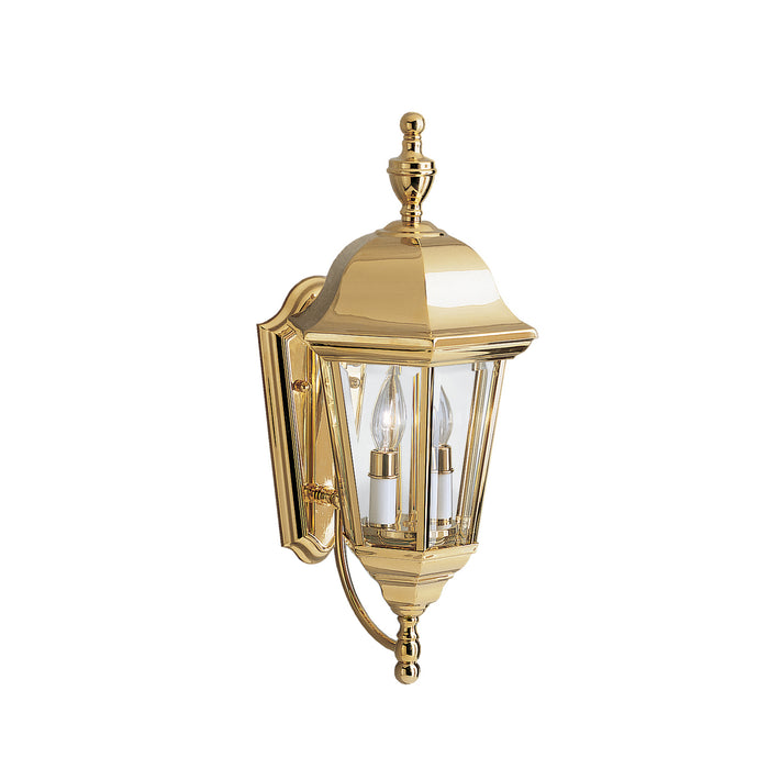 Kichler 9439PB Grove Mill Two Light Outdoor Wall Mount, Polished Brass Main Image.jpg